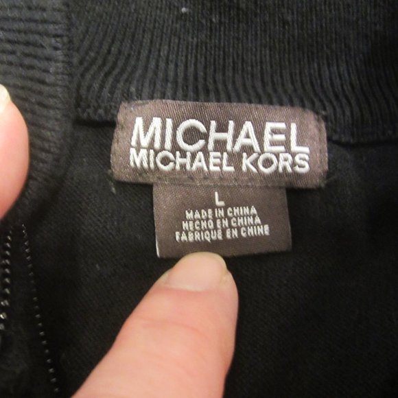 MICHAEL KORS 1/4 ZIPPER FRONT HENLEY PULLOVER, W/COLLAR, UNISEX LARGE - Picture 6 of 7